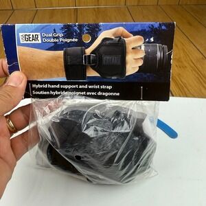 USA Gear Dual Grip Hybrid Hand Support Wrist Strap Camera Accessory Black